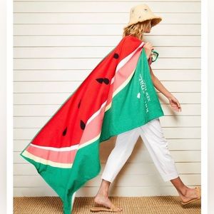 Kate Spade Large Watermelon Print Beach Lounge Towel 64" x 34"
